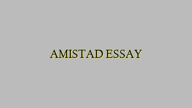 AMISTAD ESSAY