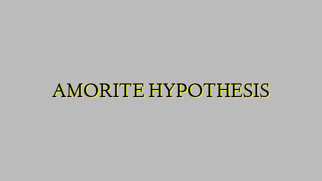 AMORITE HYPOTHESIS