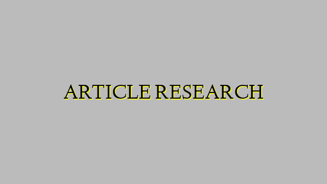 ARTICLE RESEARCH