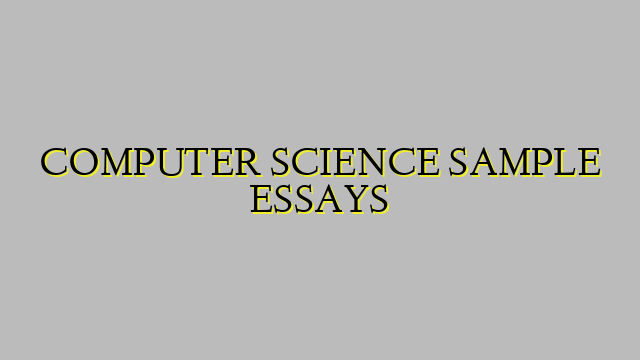 COMPUTER SCIENCE SAMPLE ESSAYS
