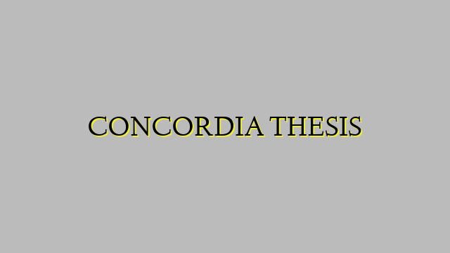 CONCORDIA THESIS