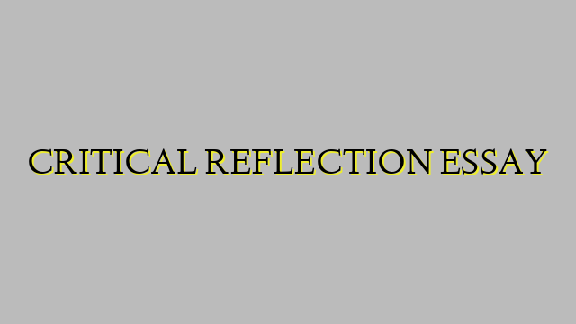 CRITICAL REFLECTION ESSAY