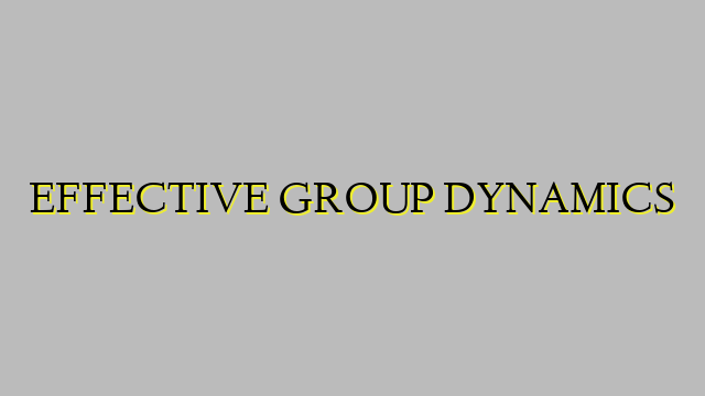 EFFECTIVE GROUP DYNAMICS