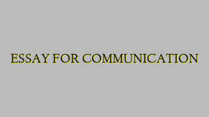 ESSAY FOR COMMUNICATION