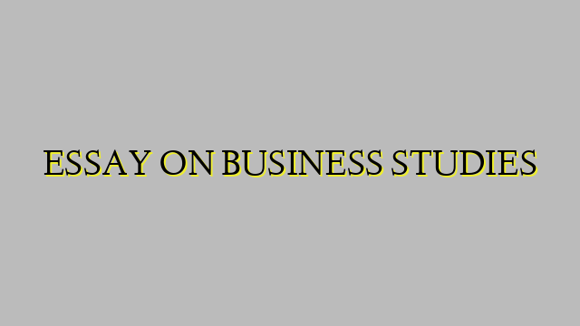 ESSAY ON BUSINESS STUDIES