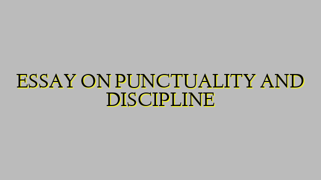 ESSAY ON PUNCTUALITY AND DISCIPLINE