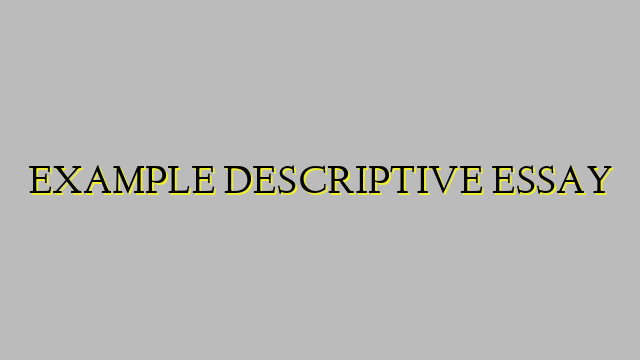 EXAMPLE DESCRIPTIVE ESSAY