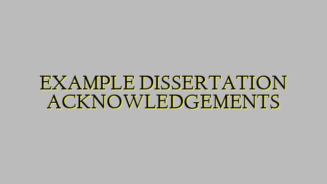EXAMPLE DISSERTATION ACKNOWLEDGEMENTS