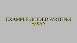 EXAMPLE GUIDED WRITING ESSAY