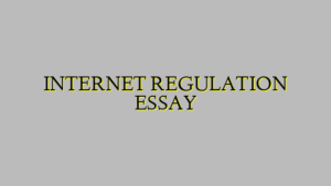 INTERNET REGULATION ESSAY