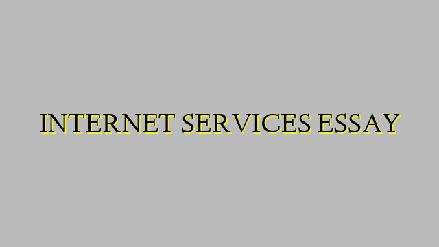 INTERNET SERVICES ESSAY