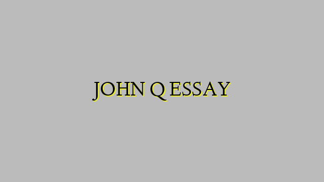 JOHN Q ESSAY