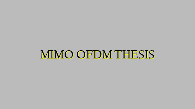 MIMO OFDM THESIS