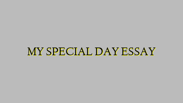 MY SPECIAL DAY ESSAY