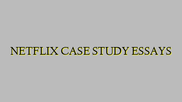 NETFLIX CASE STUDY ESSAYS