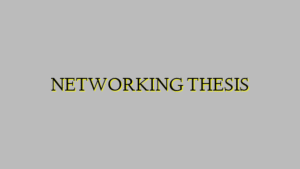 NETWORKING THESIS