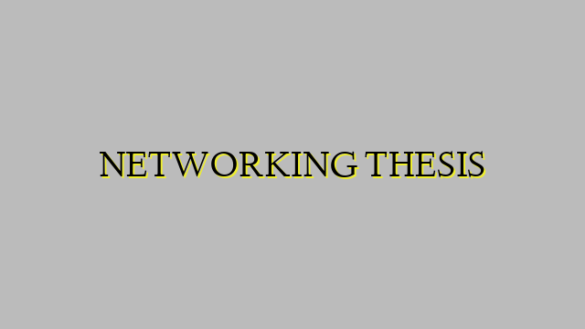 NETWORKING THESIS