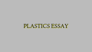 PLASTICS ESSAY