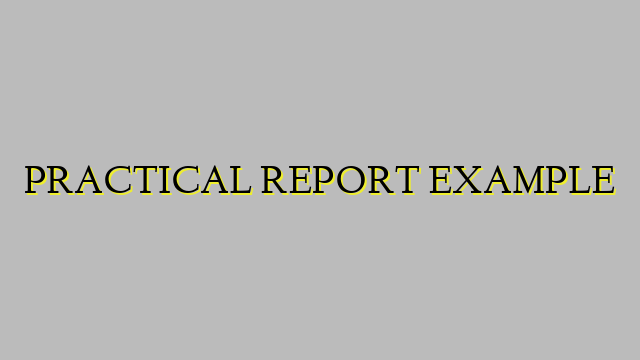 PRACTICAL REPORT EXAMPLE