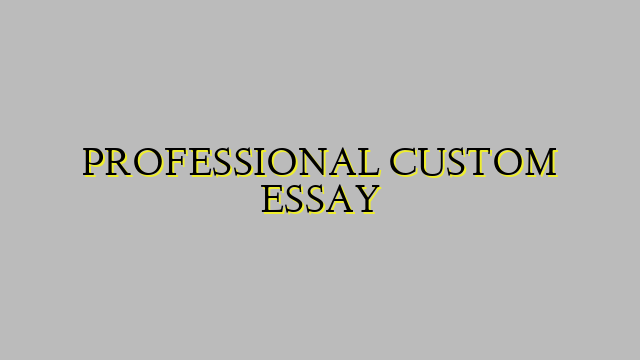 PROFESSIONAL CUSTOM ESSAY