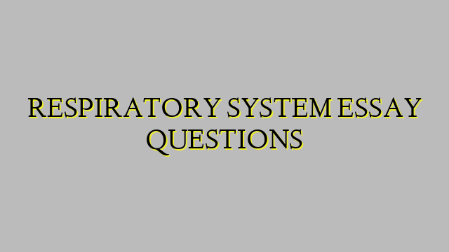 RESPIRATORY SYSTEM ESSAY QUESTIONS