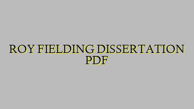 ROY FIELDING DISSERTATION PDF