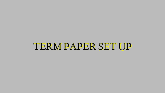 TERM PAPER SET UP