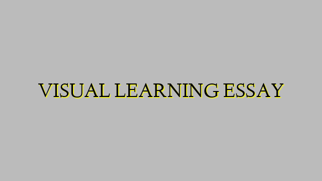 VISUAL LEARNING ESSAY
